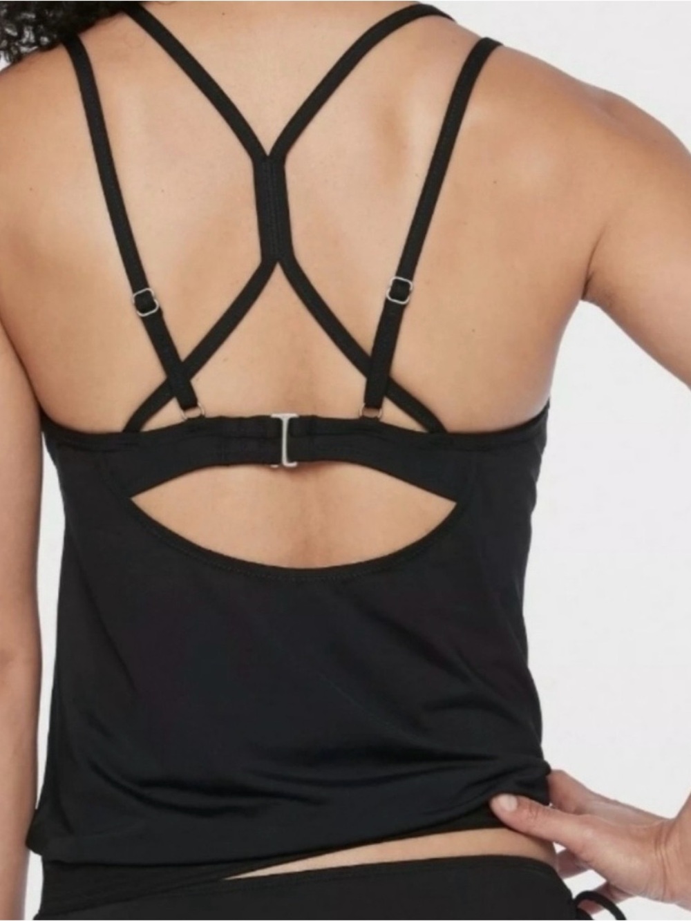 Athleta Black Strappy Tankini Swim Top - Picture 3 of 8